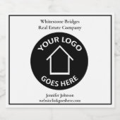 Estate Company Custom Logo Realtor Marketing Sparkling Wijnetiket (Enkel label)