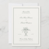 Estate Floral Sage Green Lijst Foto bruiloft Save The Date (Voorkant)