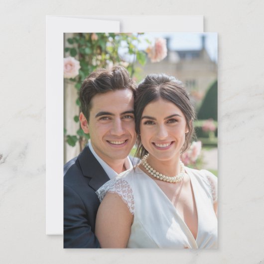 Estate Floral Sage Green Lijst Foto bruiloft Save The Date (Achterkant)