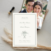 Estate Floral Sage Green Lijst Foto bruiloft Save The Date