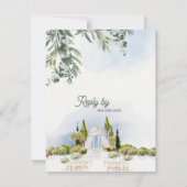 Estate Garden Pavilion Wedding RSVP with QR Code Kaartje (Voorkant)