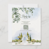 Estate Garden Pavilion Wedding RSVP with QR Code Kaartje (Achterkant)