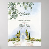 Estate Garden Pavilion Wedding Welcome Sign Poster (Voorkant)