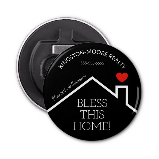 Estate House Heart Custom Button Flesopener (Voorkant)
