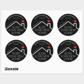 Estate House Heart Custom Realtor Business Ronde Sticker (Vel)