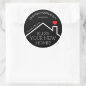 Estate House Heart Custom Realtor Business Ronde Sticker (Tas)