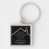 Estate House Heart Custom Realtor Business Sleutelhanger (Voorkant)