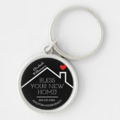 Estate House Heart Custom Realtor Business Sleutelhanger (Voorkant)