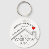 Estate House Heart Custom Realtor Business Sleutelhanger (Achterkant)