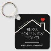 Estate House Heart Custom Realtor Business Sleutelhanger (Voorkant)