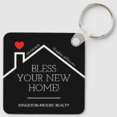 Estate House Heart Custom Realtor Business Sleutelhanger (Achterkant)