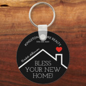 Estate House Heart Custom Realtor Business Sleutelhanger (Voorkant)