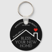 Estate House Heart Custom Realtor Business Sleutelhanger (Achterkant)