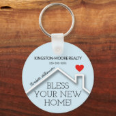 Estate House Heart Custom Realtor Business Sleutelhanger (Achterkant)