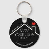 Estate House Heart Custom Realtor Business Sleutelhanger (Voorkant)