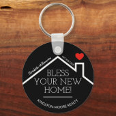 Estate House Heart Custom Realtor Business Sleutelhanger (Achterkant)
