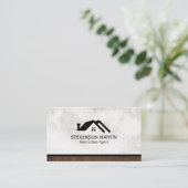 Estate Industry Marble and Wood Trim Visitekaartje (Staand voorkant)
