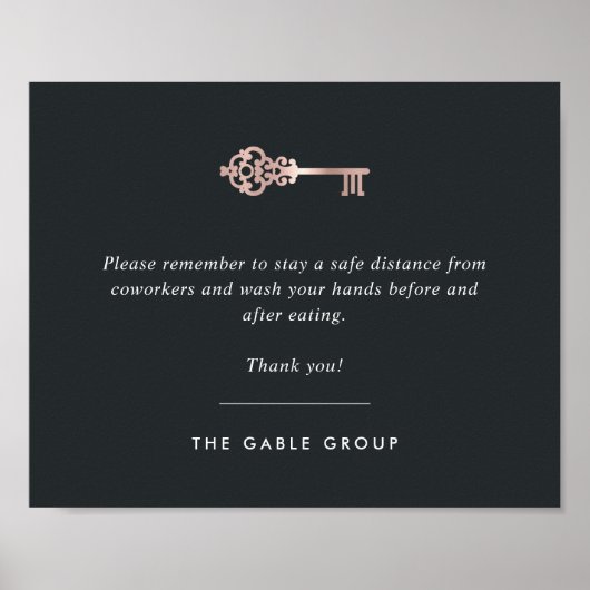 Estate Kantoor Breakroom/Keuken Covid Safety Poster (Voorkant)
