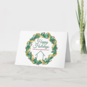 Estate-kerst Elegant Green Gold Custom Feestdagen Kaart (Voorkant)