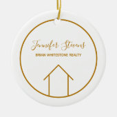 Estate Moderne House Chic Custom Kerstmis Keramisch Ornament (Voorkant)