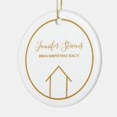 Estate Moderne House Chic Custom Kerstmis Keramisch Ornament (Links)