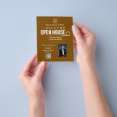Estate Open House Logo Foto Bruin Flyer (Hand)