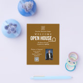 Estate Open House Logo Foto Bruin Flyer (Enkel)