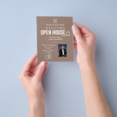 Estate Open House Logo Foto Lichtbruin Flyer (Hand)