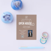 Estate Open House Logo Foto Lichtbruin Flyer (Enkel)