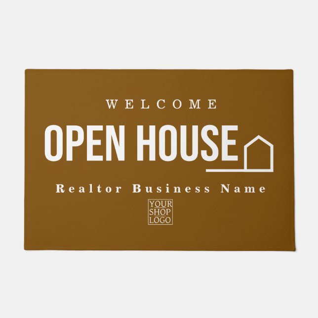 Estate Open House Modern Chic Brown Deurmat (Voorkant)