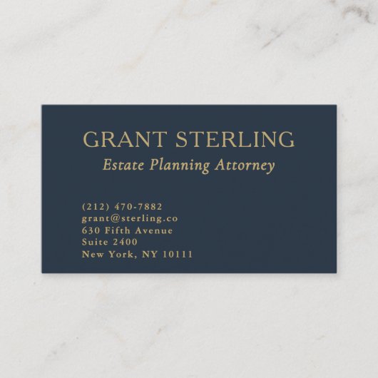 Estate Planning Attorney Navy Blue Gold QR-code Visitekaartje (Voorkant)