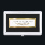 Estate Planning Portfolio Black Gold Visitekaarthouder<br><div class="desc">Houd uw visitekaartjes georganiseerd en beschermd met dit hoesje van het luxe visitekaartje. Met een stijlvol, geborsteld metallisch ontwerp met naam, titel en bedrijfs- of aangepaste tekst van uw keuze, biedt dit visitekaartje hoesje een uitweg uit professionalisme en verfijning. De duurzame metaalconstructie zorgt ervoor dat uw kaarten veilig en veilig...</div>