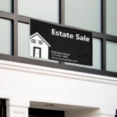 Estate Sale Zwart-wit Bedrijfsnaam Website Spandoek (Buitenkant Gebouw)