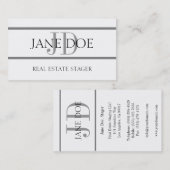 Estate Stager Stripe White Visitekaartje (Voorkant / Achterkant)