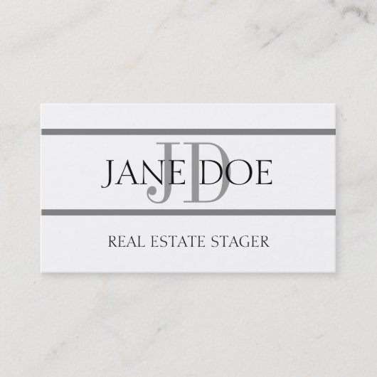 Estate Stager Stripe White Visitekaartje (Voorkant)