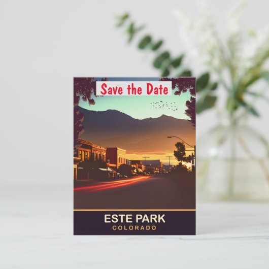 Este Park, Colorado, Reisansichtkaart,  Save The Date (Staand voorkant)