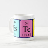 Esteban periodieke mok van de tabelnaam (Voorkant links)