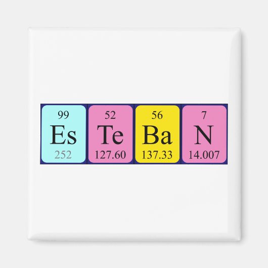 Esteban periodieke tabelnaam magnet (Voorkant)
