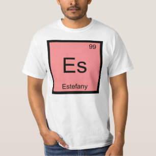 Estefany Naam Chemie Element Periodiek Systeem T-shirt