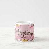 Estefany – Whimsical Pink Cloud Coffee Mok (Voorkant)