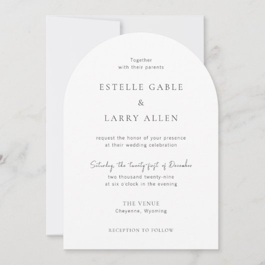 Estelle Elegant Wedding Kaart (Voorkant)