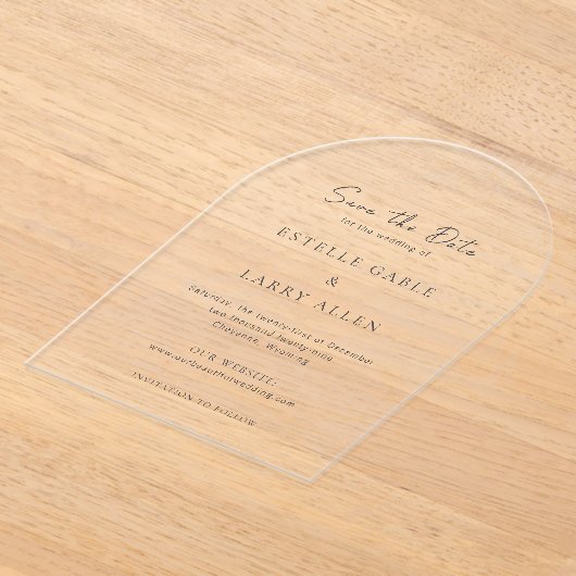 Estelle Elegant Wedding Save the Date Acryl Uitnodigingen (Laagn)