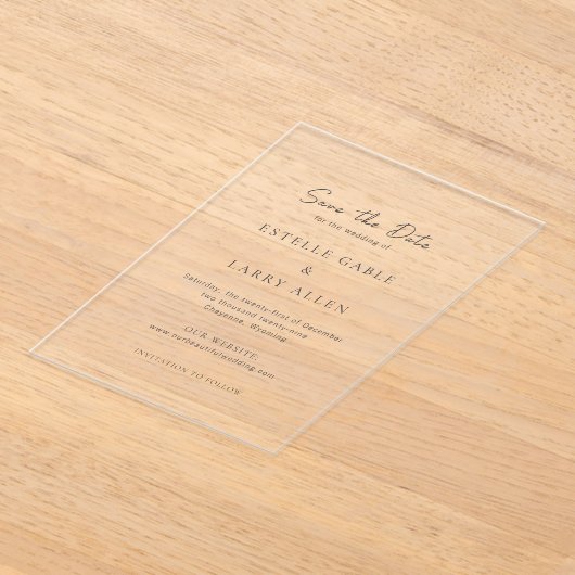 Estelle Elegant Wedding Save the Date Acryl Uitnodigingen (Laagn)