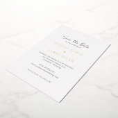 Estelle Elegant Wedding Save the Date Folie Uitnodiging (Gedraaid)