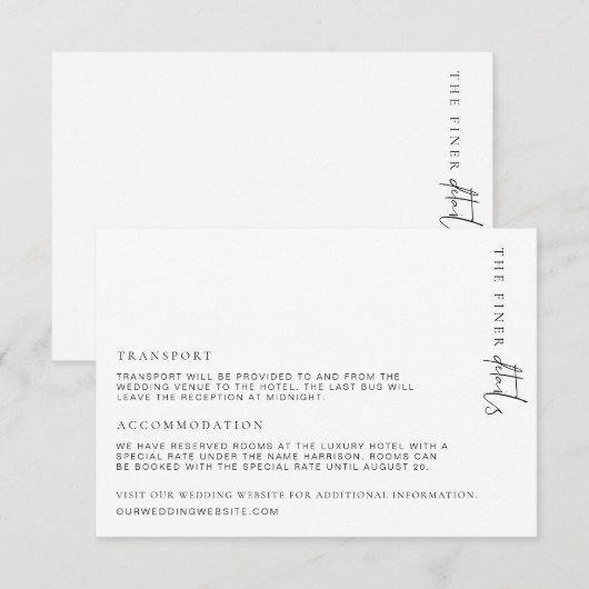 Estelle Minimalist Finer - Kaart met details (Voorkant / Achterkant)