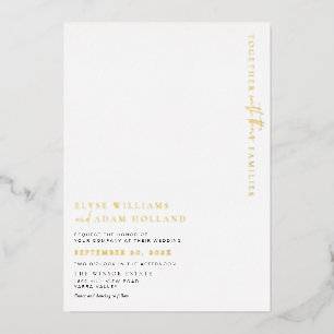 Estelle Minimalist Gold Foil Weddenschap Folie Uitnodiging