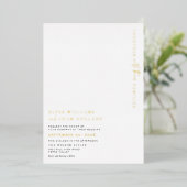 Estelle Minimalist Gold Foil Weddenschap Folie Uitnodiging (Staand Voorkant)