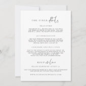 Estelle minimalist huwelijksuitnodiging en details kaart (Achterkant)