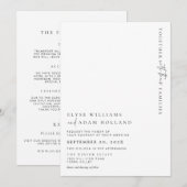 Estelle minimalist huwelijksuitnodiging en details kaart (Voorkant / Achterkant)