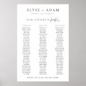 Estelle Minimum 3 Banquet Table Seating Poster (Voorkant)